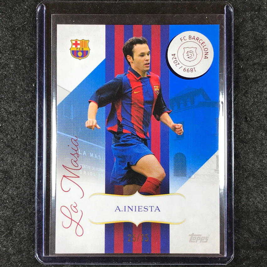 2024-25 Topps Barcelona 125th Anniversary ANDRES INIESTA La Masia Blue 25/75 #5