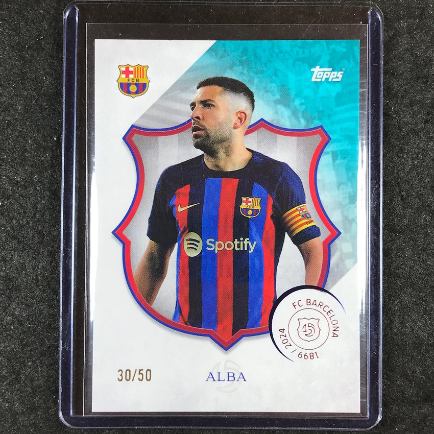 2024-25 Topps Barcelona 125th Anniversary JORDI ALBA Legacy Aqua 30/50 #28