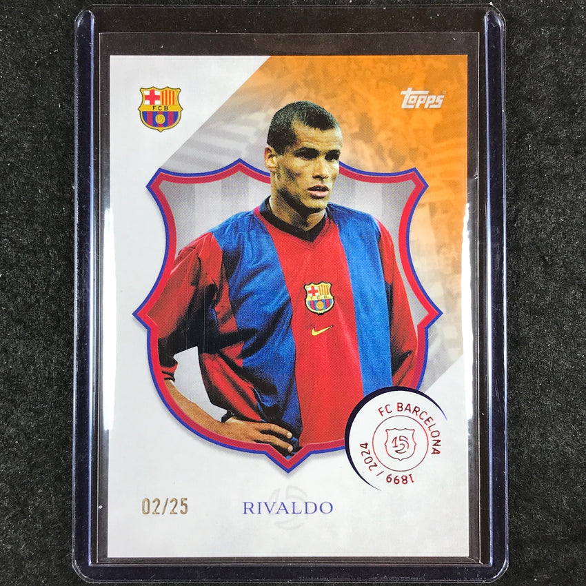 2024-25 Topps Barcelona 125th Anniversary RIVALDO Legacy Orange 2/25 #49