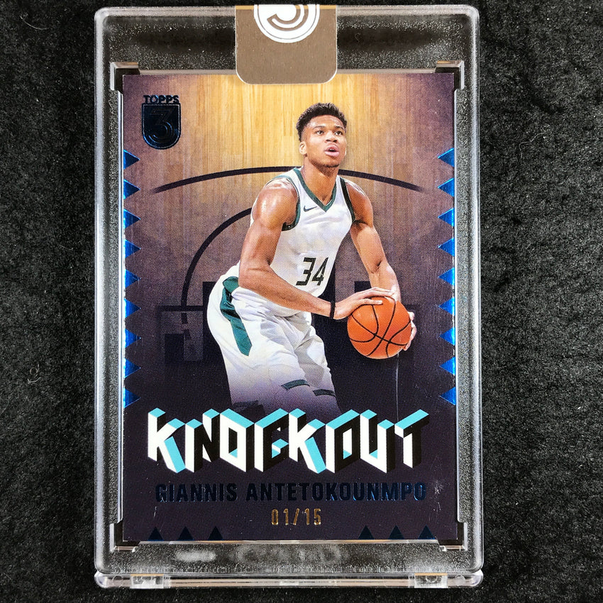 2023-24 Topps Three NBA GIANNIS ANTETOKOUNMPO Knockout Blue 1/15