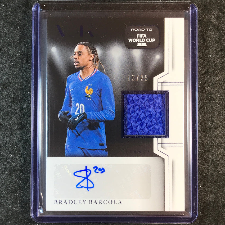 2025-26 Noir Road to World Cup BRADLEY BARCOLA Color Auto Memorabilia Blue 13/25