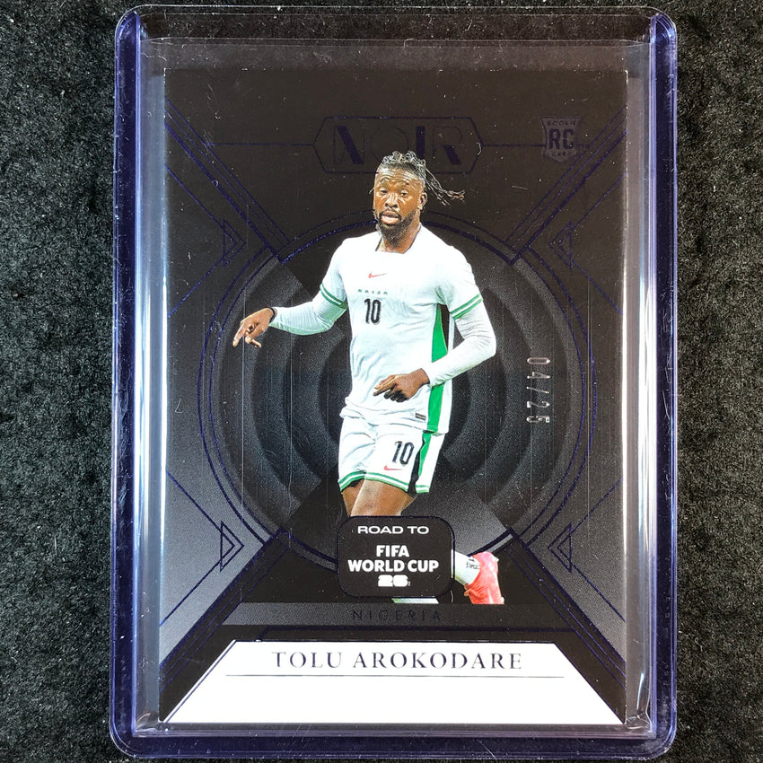 2025-26 Noir Road to FIFA World Cup TOLU AROKODARE Rookie Base Sapphire 4/25 #37