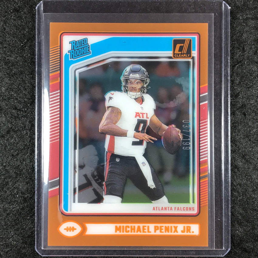 2024 Clearly Donruss Football MICHAEL PENIX JR. Rated Rookie Orange 37/199 #59