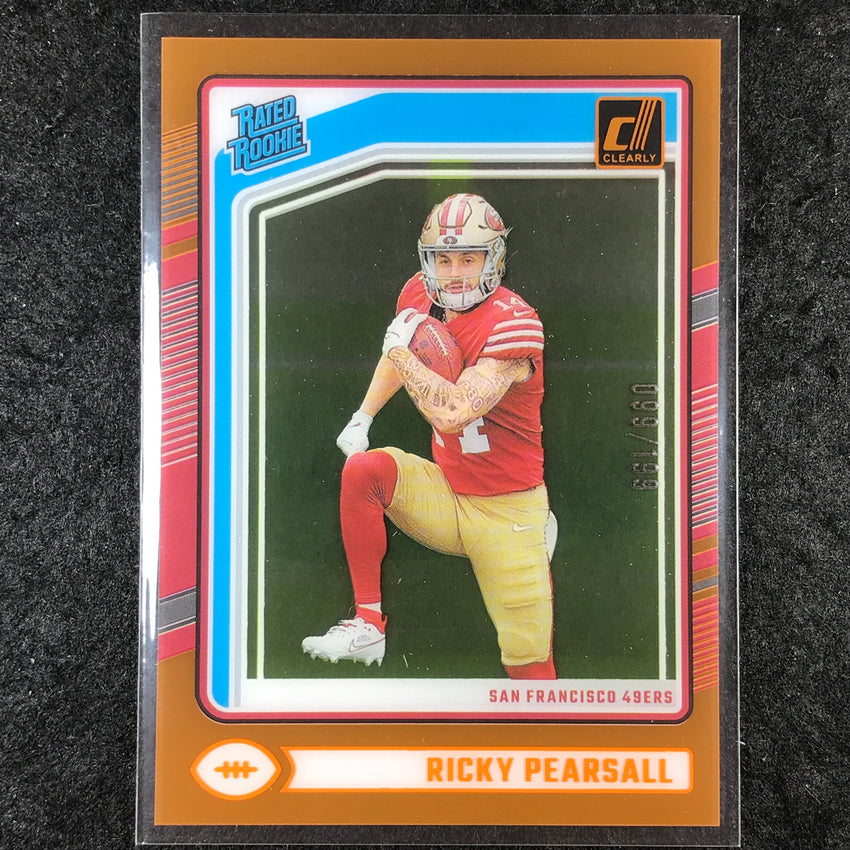 2024 Clearly Donruss Football RICKY PEARSALL Rated Rookie Orange 99/199 #65