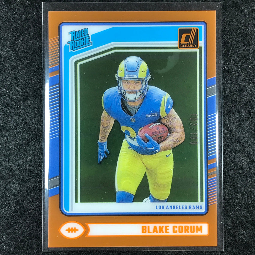 2024 Clearly Donruss Football BLAKE CORUM Rated Rookie Orange 103/199 #76