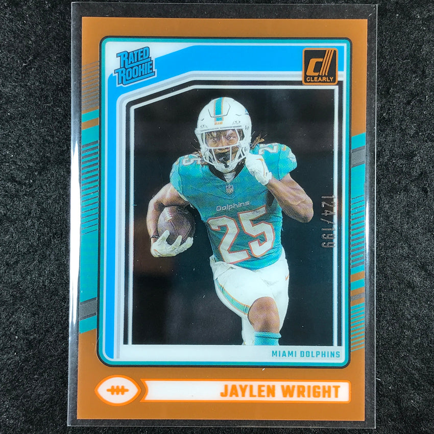 2024 Clearly Donruss Football JAYLEN WRIGHT Rated Rookie Orange 124/199 #84