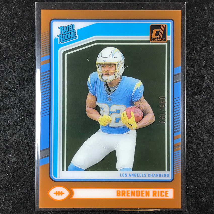 2024 Clearly Donruss Football BRENDEN RICE Rated Rookie Orange 45/199 #99