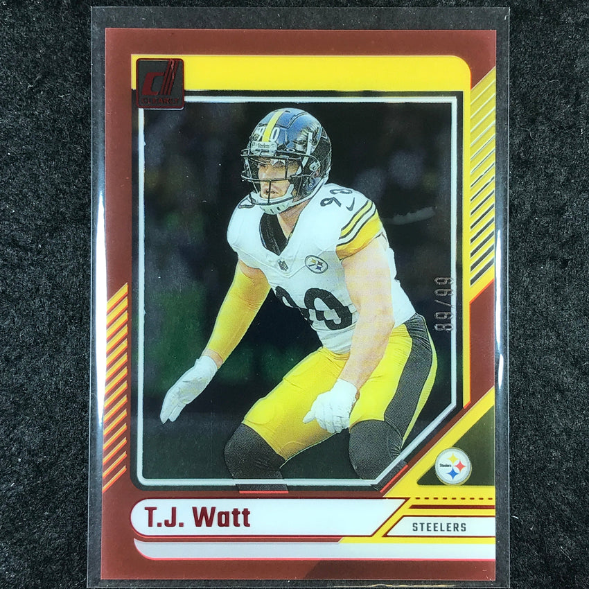 2024 Clearly Donruss Football T.J. WATT Base Red 89/99 #44