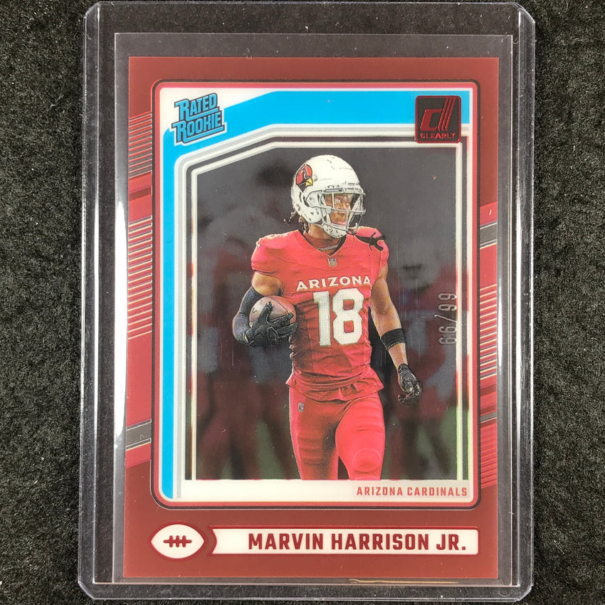 2024 Clearly Donruss Football MARVIN HARRISON JR. Rated Rookie Red 66/99 #54