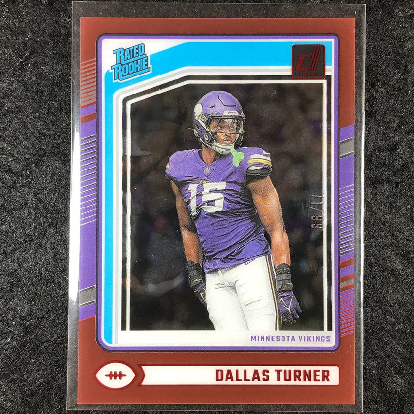 2024 Clearly Donruss Football DALLAS TURNER Rated Rookie Red 71/99 #63