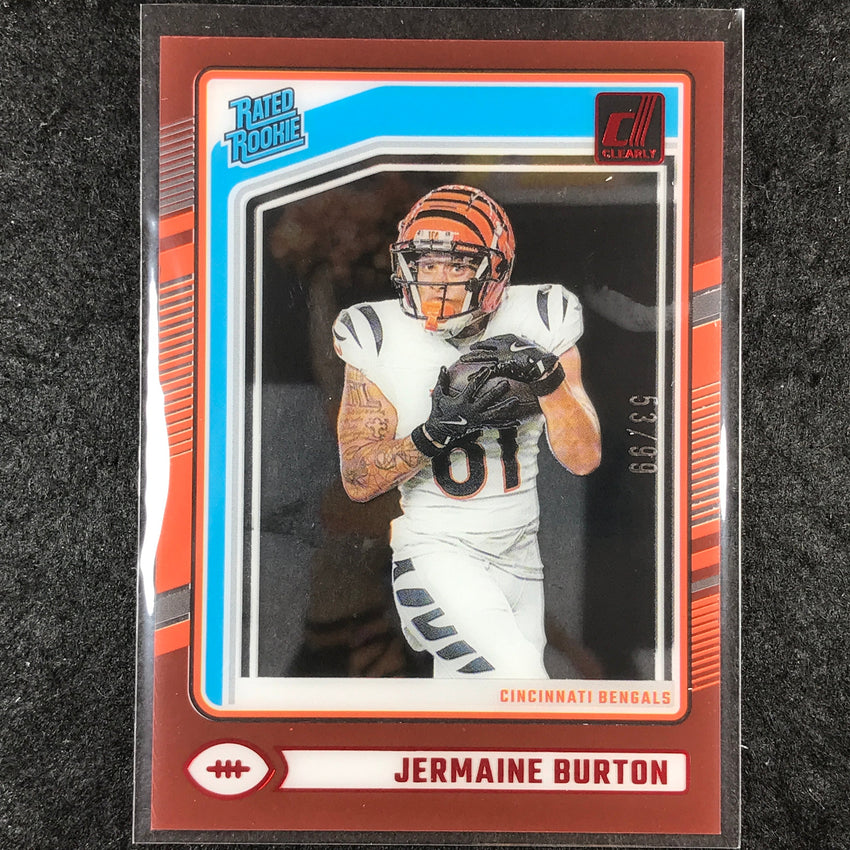 2024 Clearly Donruss Football JERMAINE BURTON Rated Rookie Red 53/99 #75