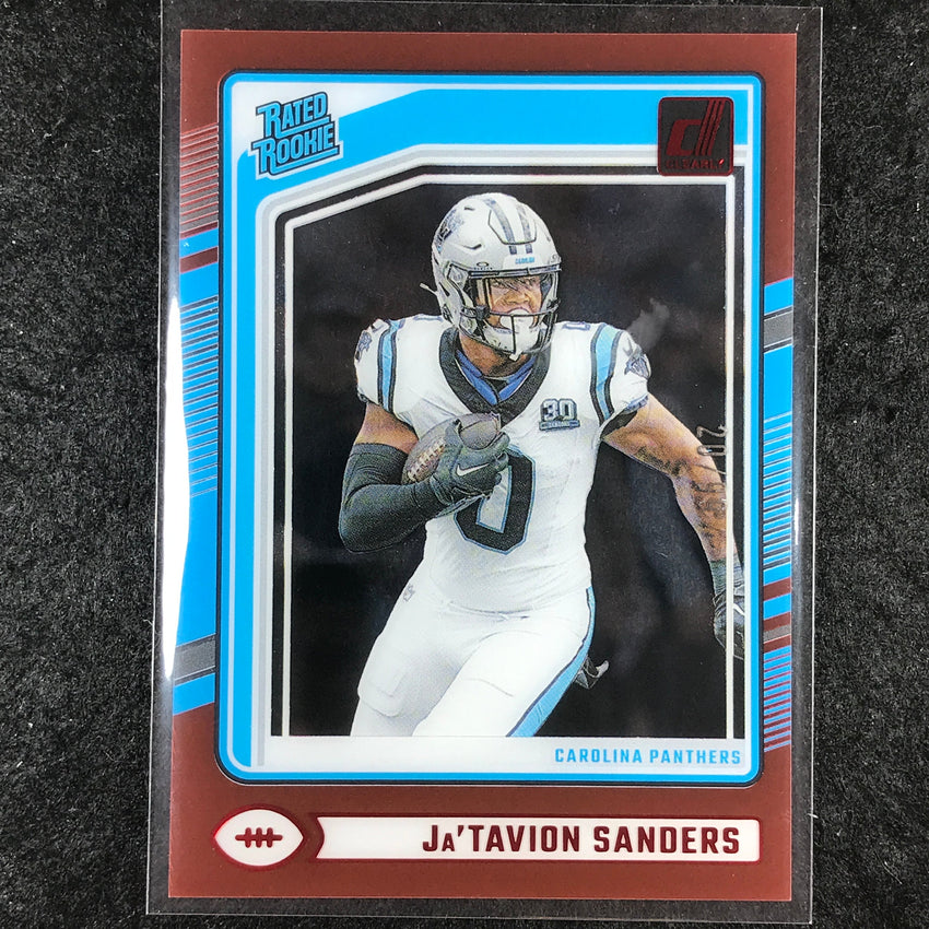2024 Clearly Donruss Football JA'TAVION SANDERS Rated Rookie Red 20/99 #81