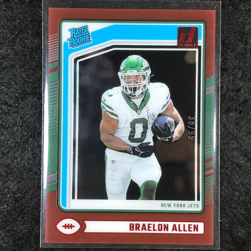 2024 Clearly Donruss Football BRAELON ALLEN Rated Rookie Red 38/99 #90