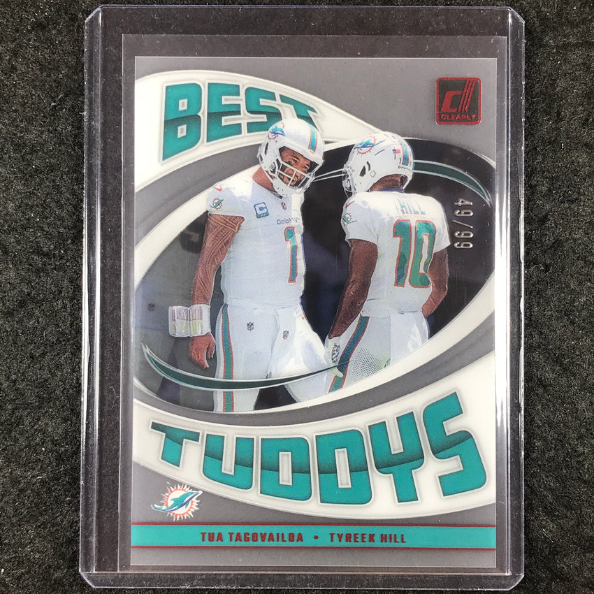 2024 Clearly Donruss Football TUA TAGOVAILOA TYREEK HILL Best Tuddys Red 49/99
