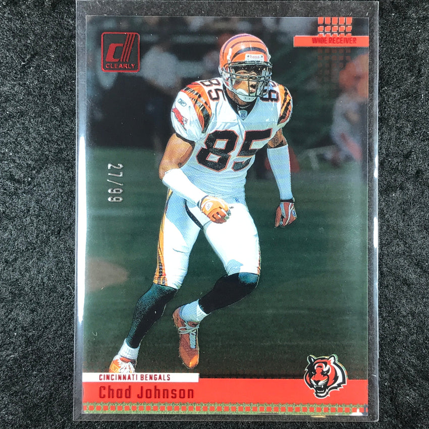 2024 Clearly Donruss Football CHAD JOHNSON Retro 2004 Red 27/99 #19
