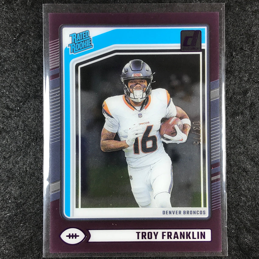 2024 Clearly Donruss Football TROY FRANKLIN Rated Rookie Purple 3/75 #82