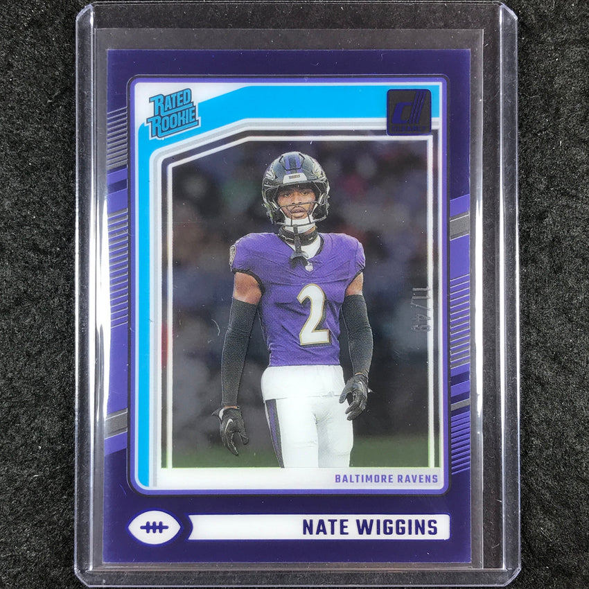 2024 Clearly Donruss Football NATE WIGGINS Rated Rookie Blue 11/49 #89