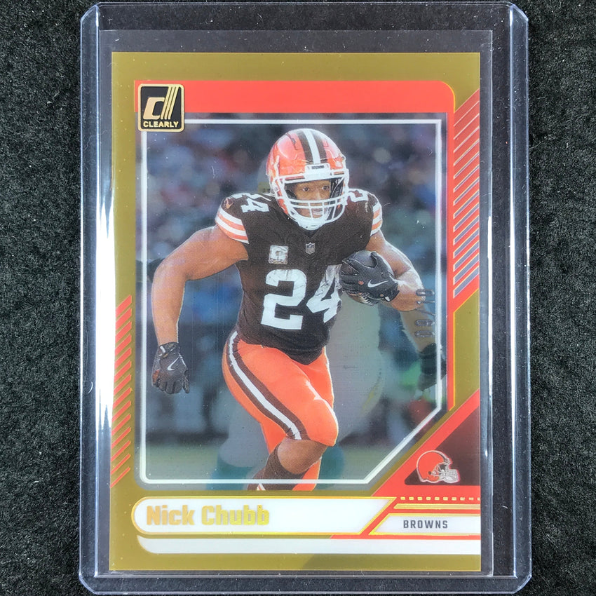 2024 Clearly Donruss Football NICK CHUBB Base Gold 9/10 #15