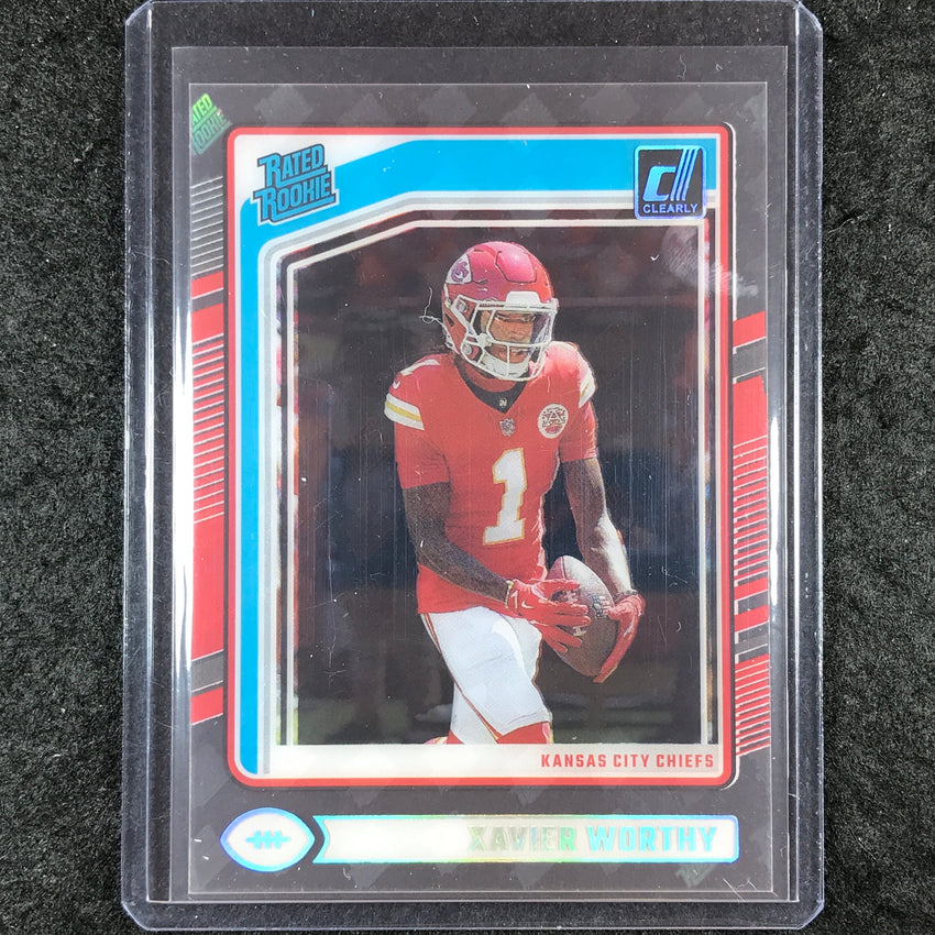 2024 Clearly Donruss Football XAVIER WORTHY Rated Rookie RR Logo SSP #58