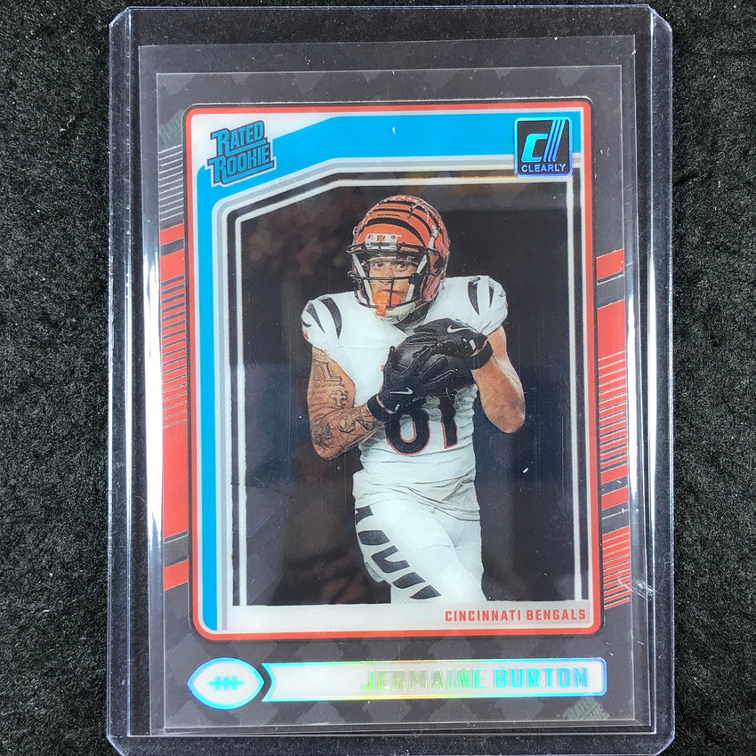 2024 Clearly Donruss Football JERMAINE BURTON Rated Rookie RR Logo SSP #75