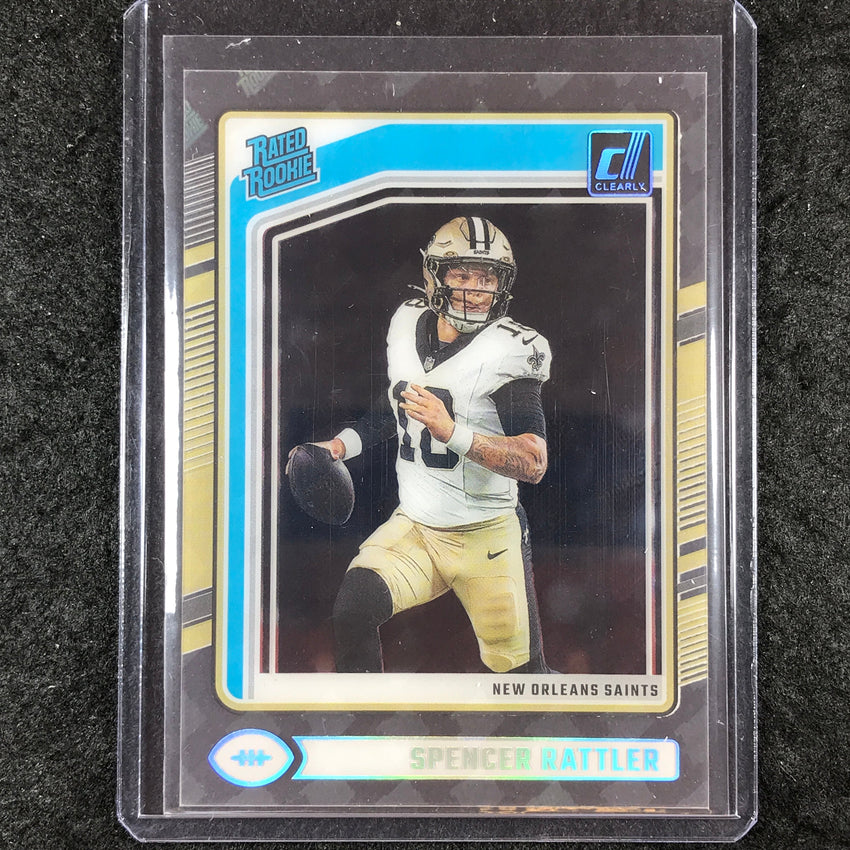 2024 Clearly Donruss Football SPENCER RATTLER Rated Rookie RR Logo SSP #94
