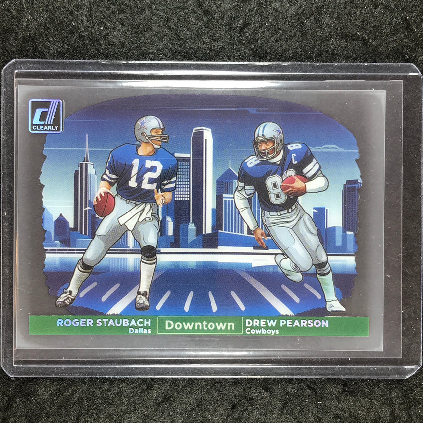 2024 Clearly Donruss Football ROGER STAUBACH DREW PEARSON Downtown Duos SSP #12