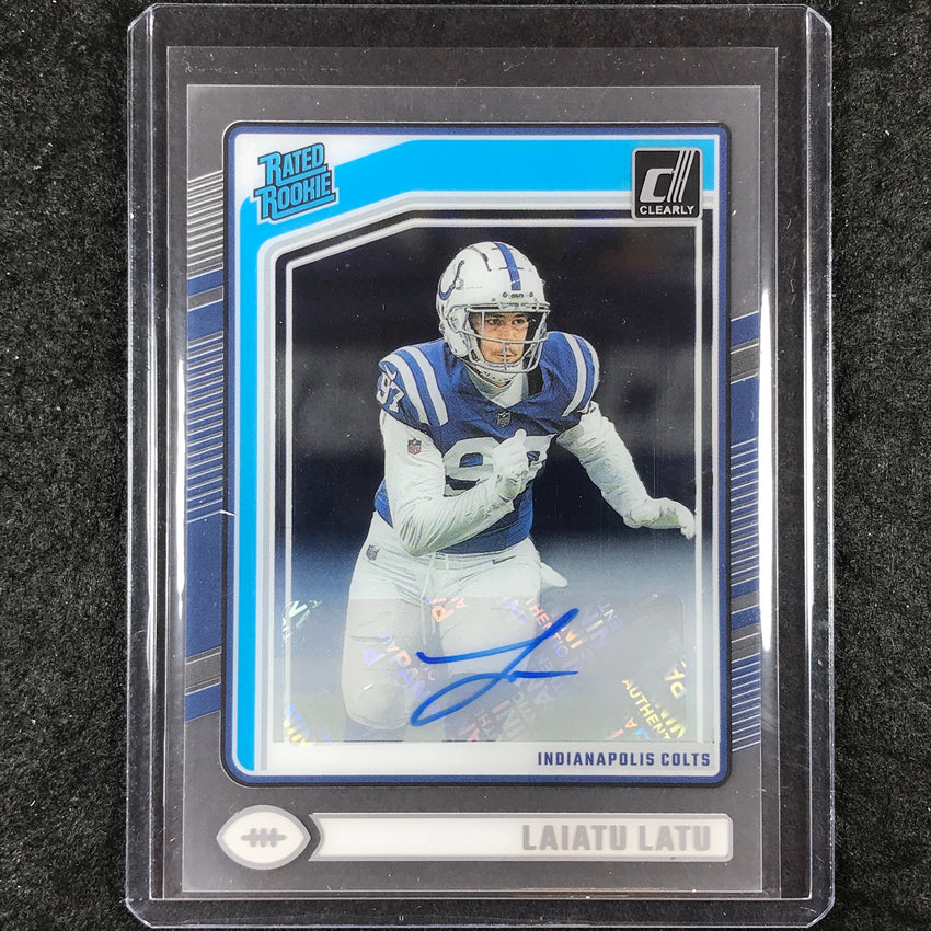 2024 Clearly Donruss Football LAIATU LATU Rated Rookie Autograph Base #62