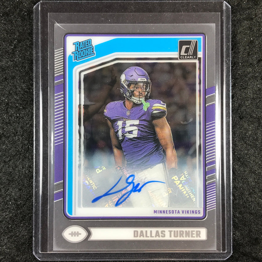 2024 Clearly Donruss Football DALLAS TURNER Rated Rookie Autograph Base #63