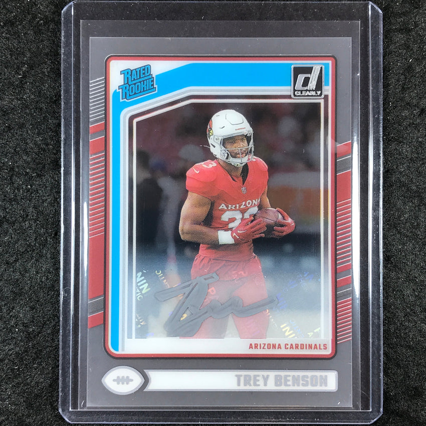 2024 Clearly Donruss Football TREY BENSON Rated Rookie Autograph Base #74