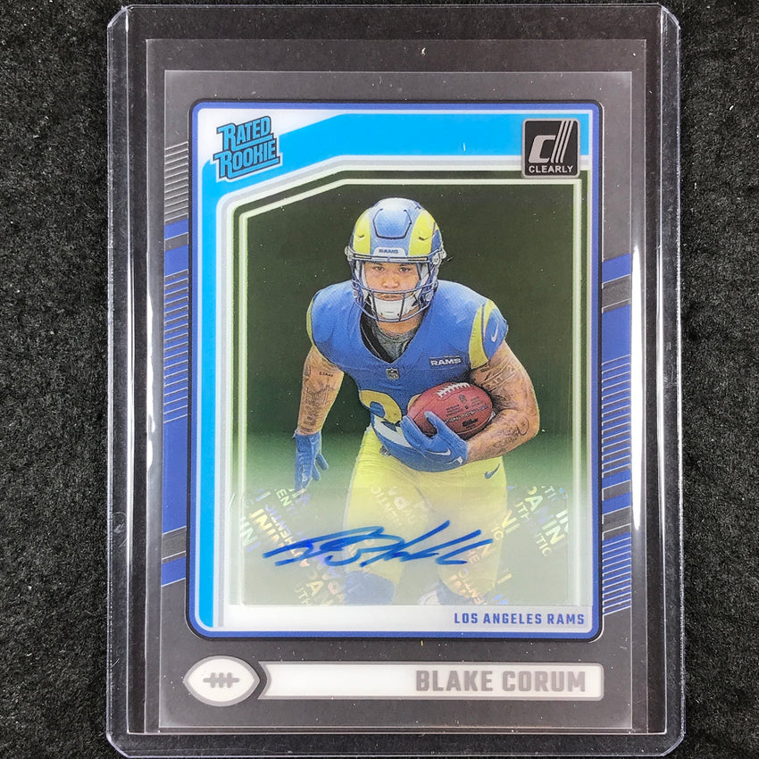 2024 Clearly Donruss Football BLAKE CORUM Rated Rookie Autograph Base #76