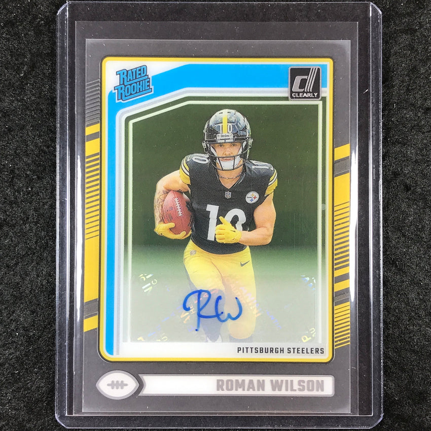 2024 Clearly Donruss Football ROMAN WILSON Rated Rookie Autograph Base #77
