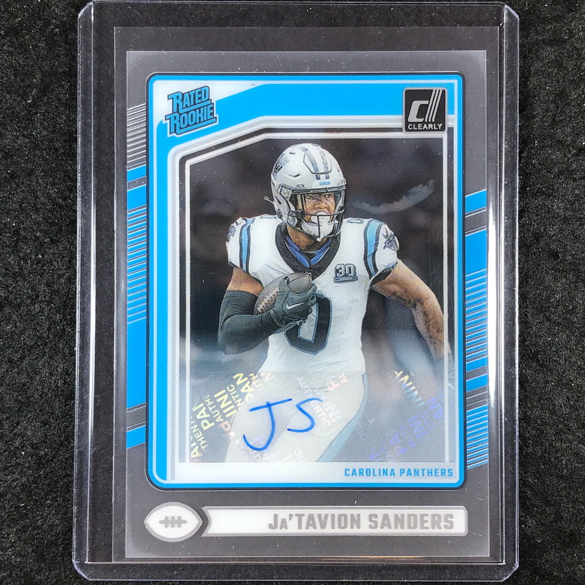 2024 Clearly Donruss Football JA'TAVION SANDERS Rated Rookie Autograph Base #81