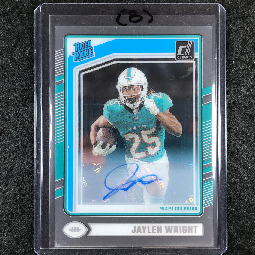 2024 Clearly Donruss Football JAYLEN WRIGHT Rated Rookie Autograph Base #84 (B)