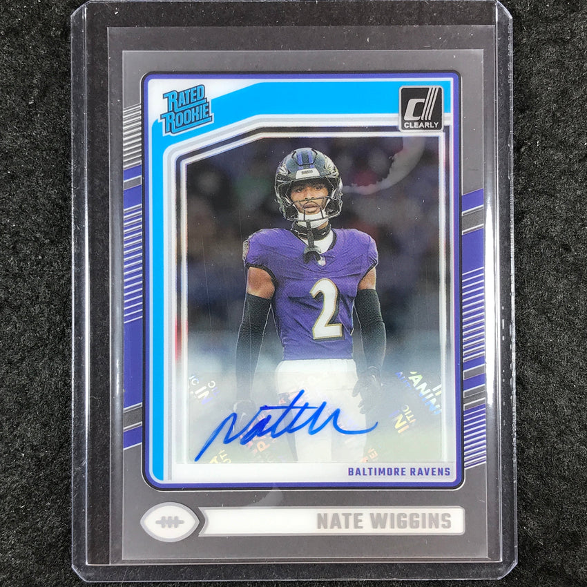 2024 Clearly Donruss Football NATE WIGGINS Rated Rookie Autograph Base #89