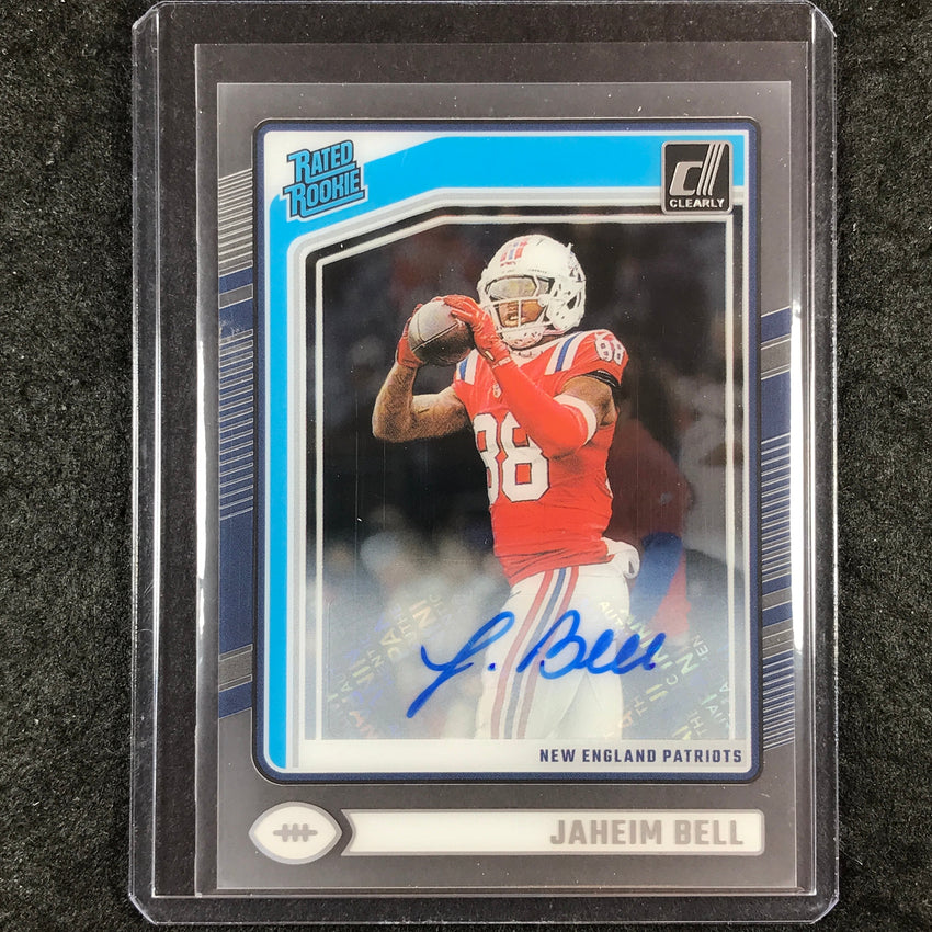 2024 Clearly Donruss Football JAHEIM BELL Rated Rookie Autograph Base #91