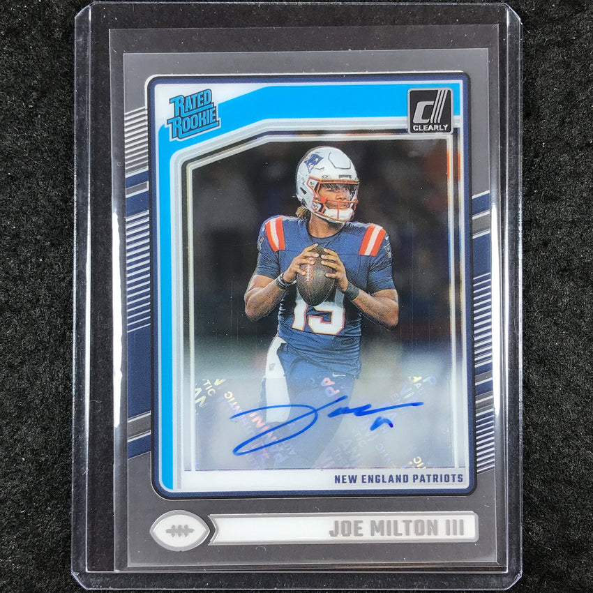 2024 Clearly Donruss Football JOE MILTON III Rated Rookie Autograph Base #97