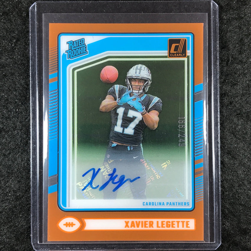 2024 Clearly Donruss Football XAVIER LEGETTE Rated Rookie Auto Orange 166/249