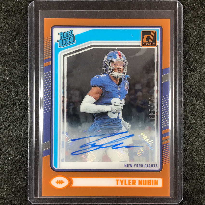 2024 Clearly Donruss Football TYLER NUBIN Rated Rookie Auto Orange 172/249 #96