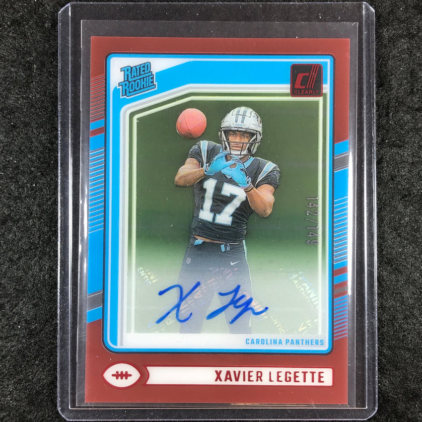 2024 Clearly Donruss Football XAVIER LEGETTE Rated Rookie Auto Red 142/149 #66