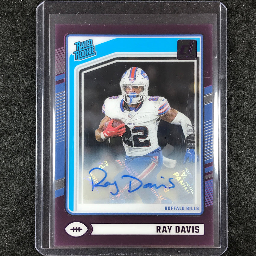 2024 Clearly Donruss Football RAY DAVIS Rated Rookie Auto Purple 24/75 #88