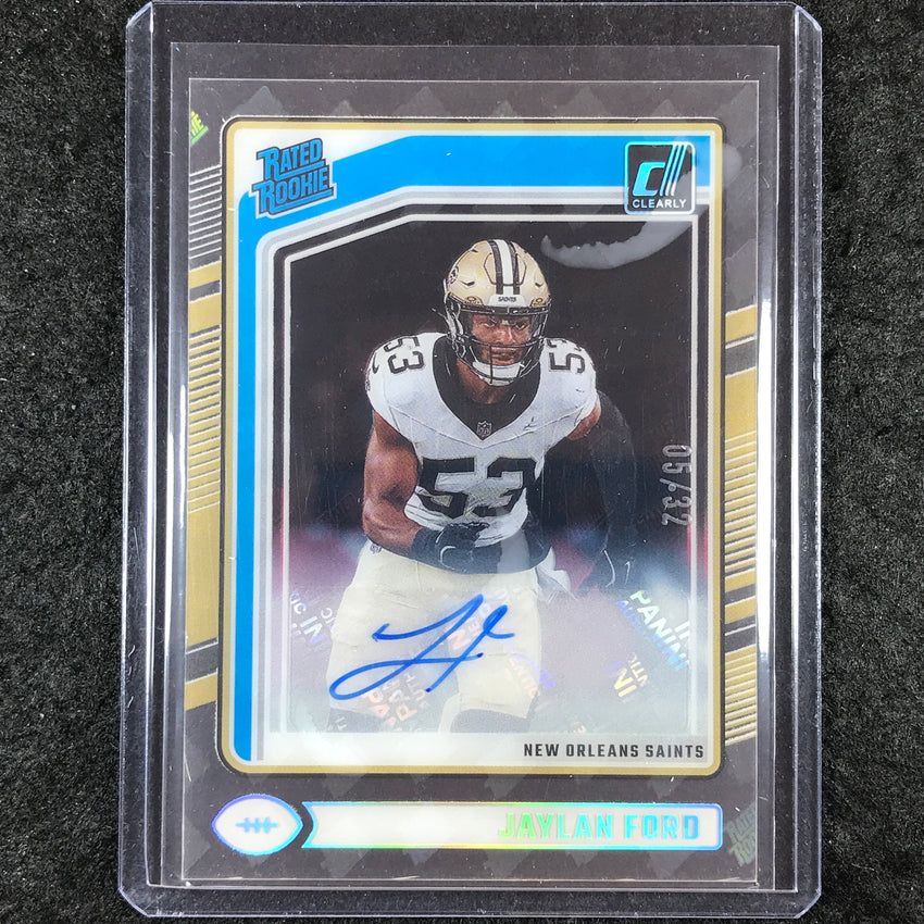 2024 Clearly Donruss Football JAYLAN FORD Rated Rookie Auto RR Logo 5/32 #92