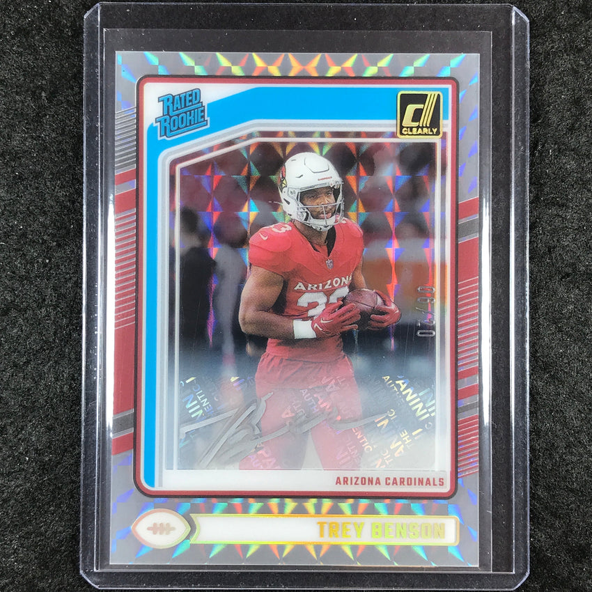2024 Clearly Donruss Football TREY BENSON Rated Rookie Auto Mosaic 6/20 #74