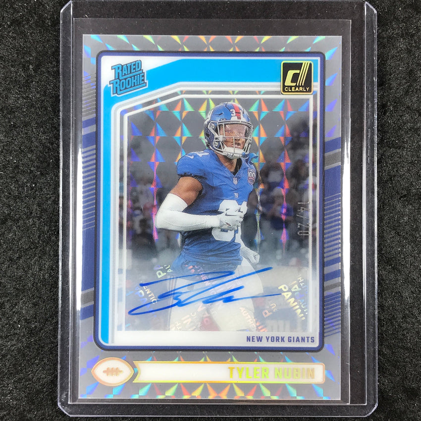 2024 Clearly Donruss Football TYLER NUBIN Rated Rookie Auto Mosaic 14/20 #96