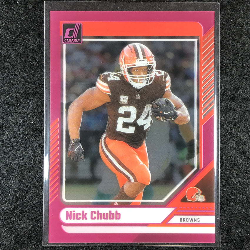 2024 Clearly Donruss Football NICK CHUBB Base Pink #15
