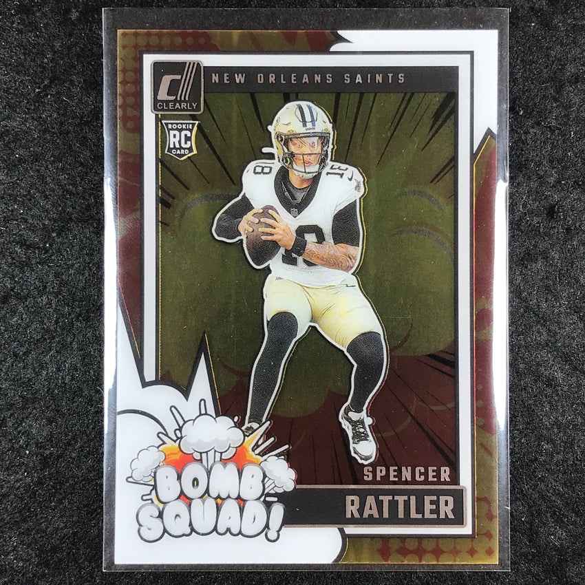 2024 Clearly Donruss Football SPENCER RATTLER Bomb Squad Rookie Base #8
