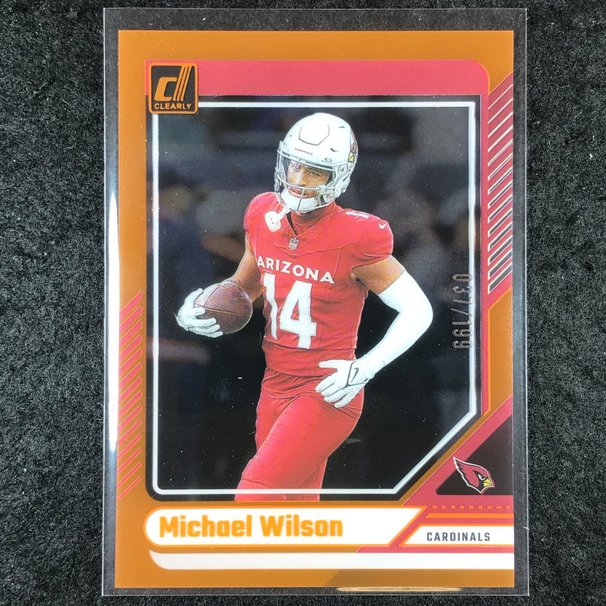 2024 Clearly Donruss Football MICHAEL WILSON Base Orange 37/199 #2
