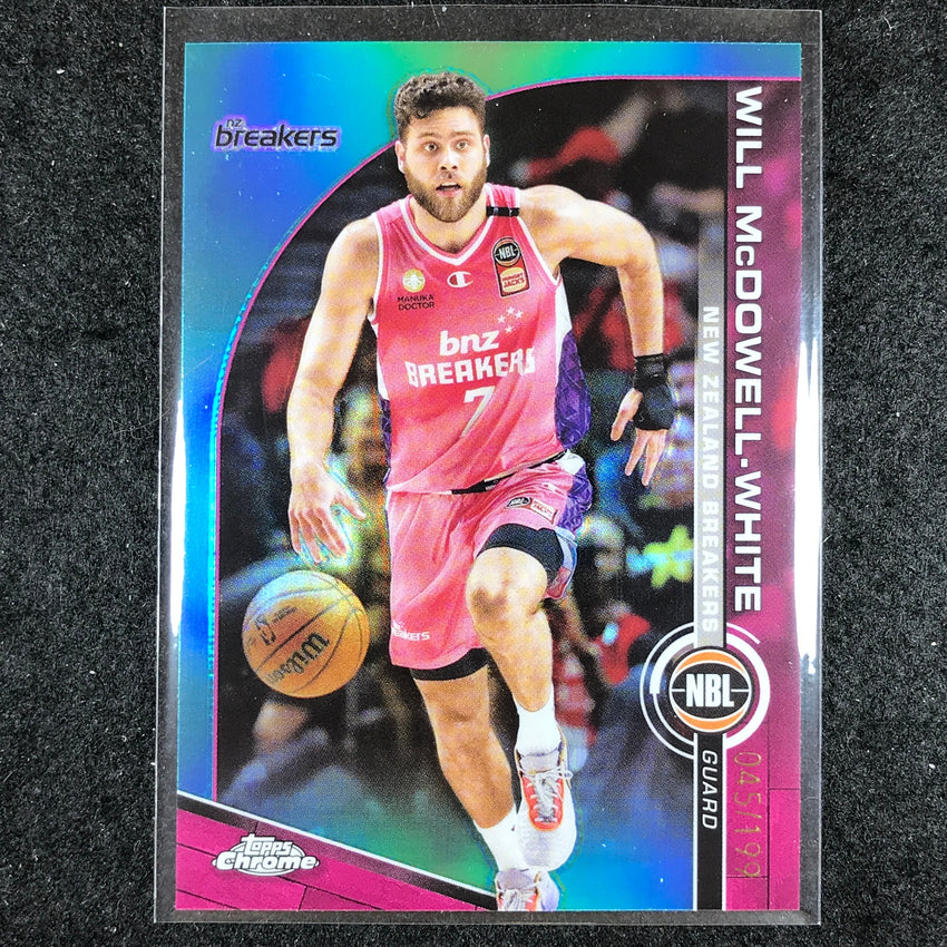 2023-24 Topps Chrome NBL WILL MCDOWELL-WHITE Base Aqua 45/199 #60