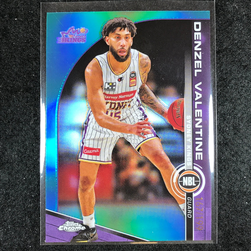 2023-24 Topps Chrome NBL DENZEL VALENTINE Base Aqua 167/199 #87