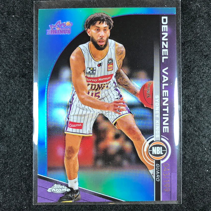 2023-24 Topps Chrome NBL DENZEL VALENTINE Base Aqua 43/199 #87