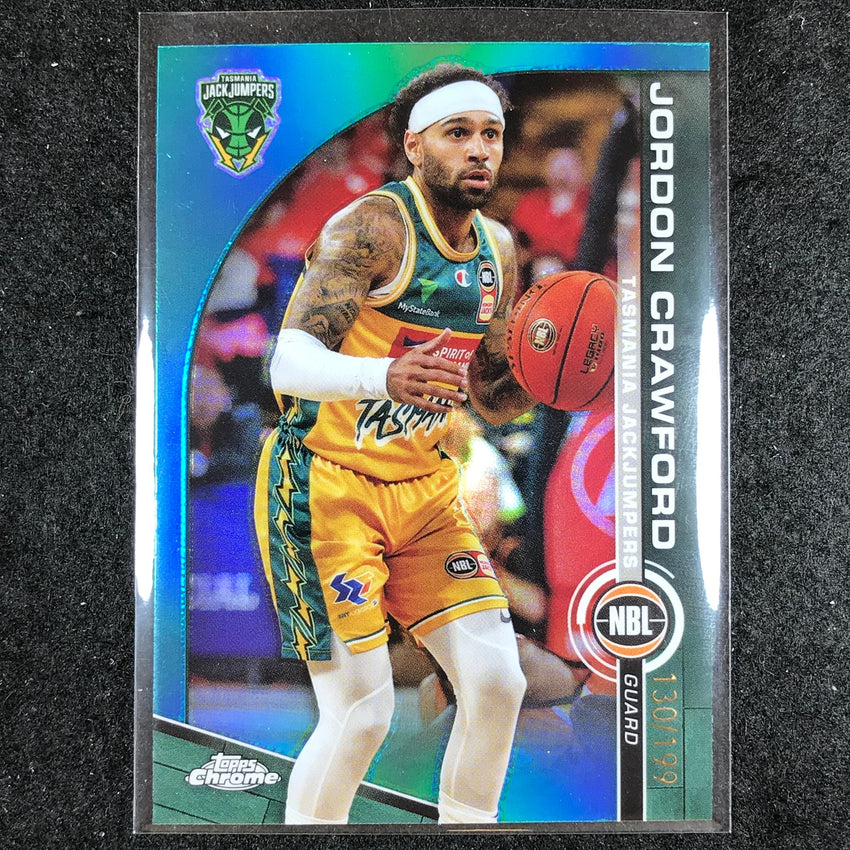 2023-24 Topps Chrome NBL JORDAN CRAWFORD Base Aqua 130/199 #96